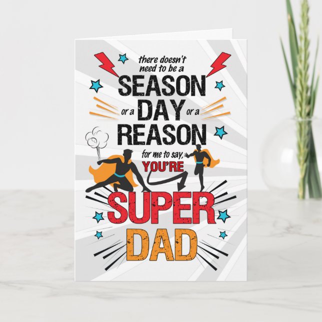 Super Dad Father's Day Comic Book Theme Inside Art Card (Front)