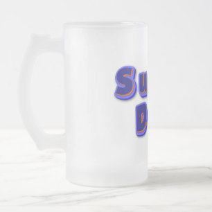 Super dad frosted glass beer mug