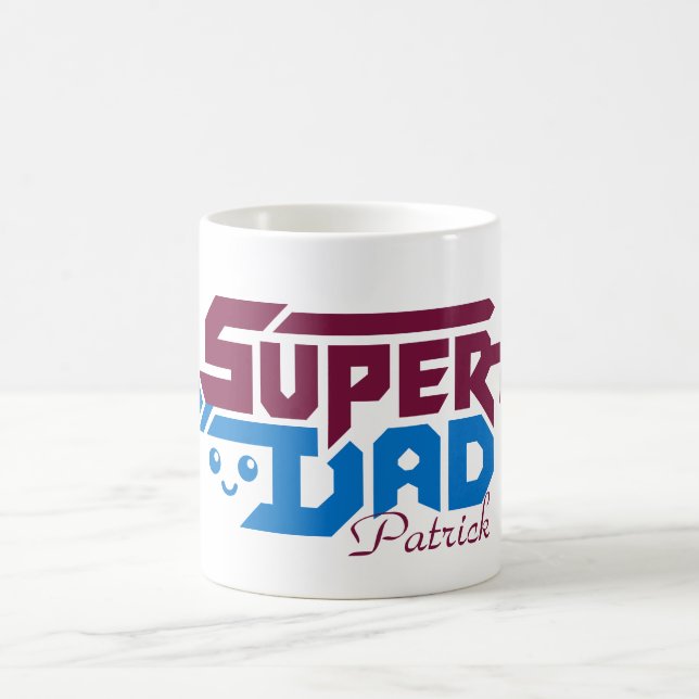 Super Dad Gamer Gift – Cute Retro Coffee Mug (Center)