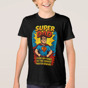 Super Dad Gift - Father's Day Superhero Comic Tri-Blend Shirt