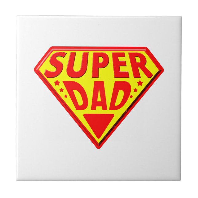 Super Dad - Happy Fathers Day Ceramic Tile (Front)
