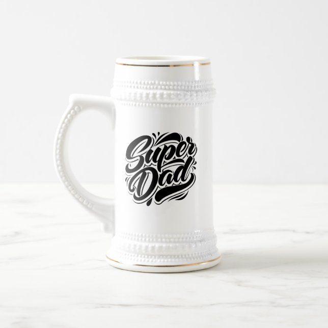 Super Dad Hero Typography Design-67888 Beer Stein (Left)