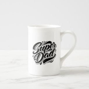 Super Dad Hero Typography Design-67888 Bone China Mug