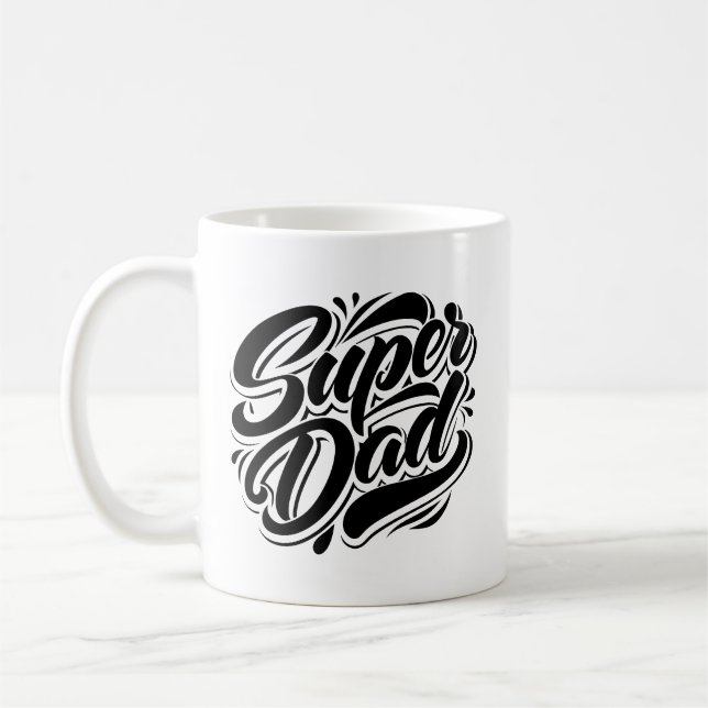 Super Dad Hero Typography Design-67888 Coffee Mug (Left)