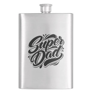Super Dad Hero Typography Design-67888 Flask