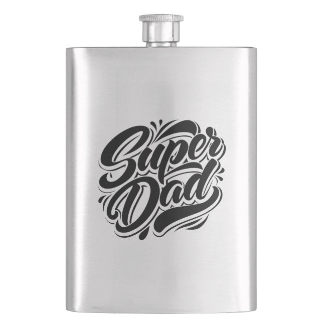 Super Dad Hero Typography Design-67888 Flask (Front)