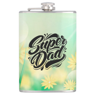 Super Dad Hero Typography Design-67888 Flask