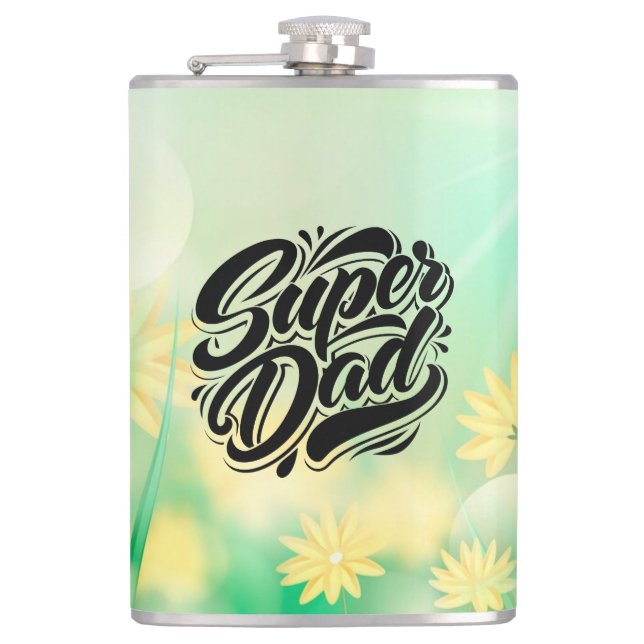 Super Dad Hero Typography Design-67888 Flask (Front)