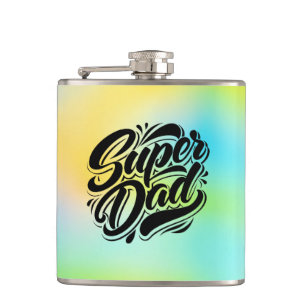 Super Dad Hero Typography Design-67888 Flask