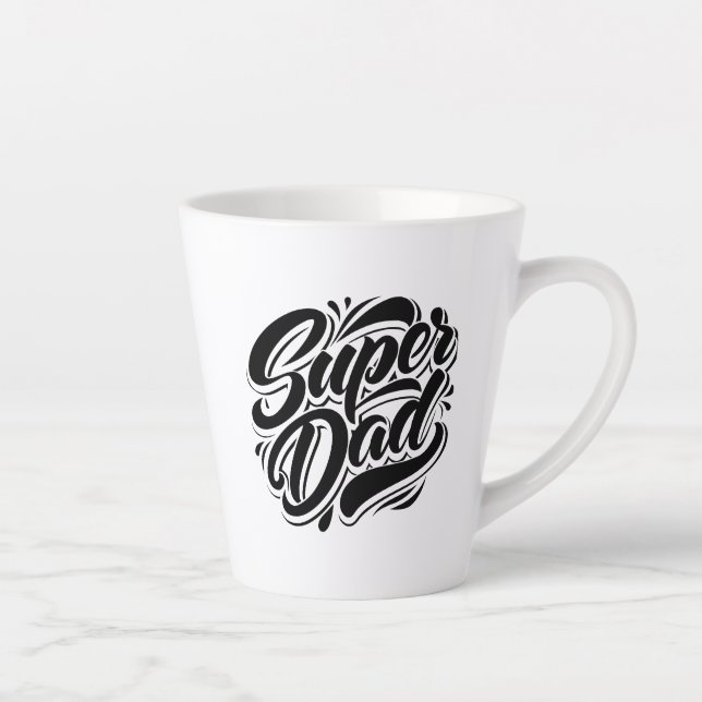 Super Dad Hero Typography Design-67888 Latte Mug (Right)