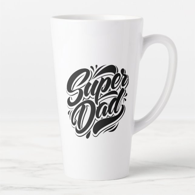 Super Dad Hero Typography Design-67888 Latte Mug (Right)