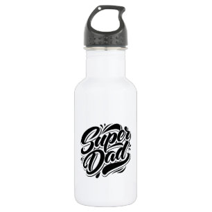 Super Dad Hero Typography Design-67888 Stainless Steel Water Bottle