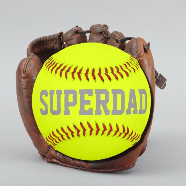 Super dad in fluorescent  yellow softball (Creator Uploaded)