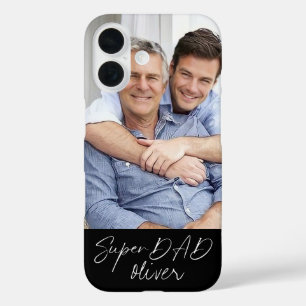 Super DAD Minimal Simple Modern Script 1 Photo iPhone 16 Case