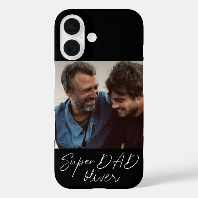  Super DAD Modern Script 1 Photo  Case-Mate iPhone Case (Back)