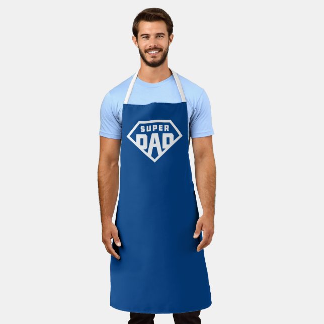 Super Dad Modern Simple and Cool Superhero Apron (Worn)