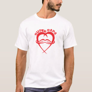 super dad mustache heart love heart 1 T-Shirt