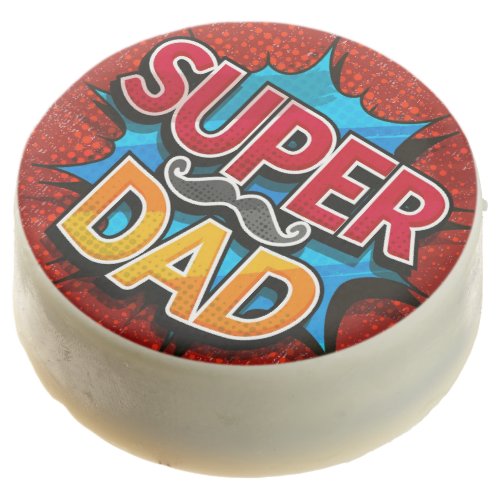 Super Dad Mustache Modern Grunge Chocolate Covered Oreo