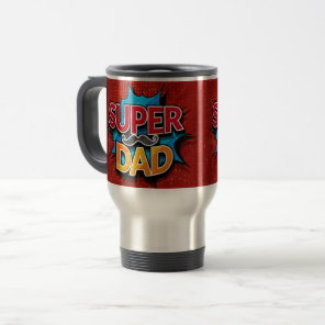 Super Dad Mustache Modern Grunge Travel Mug