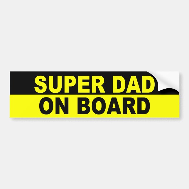 SUPER DAD ON BOARD BUMPER STICKER (Front)