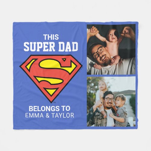 Super Dad Photo Template Fleece Blanket