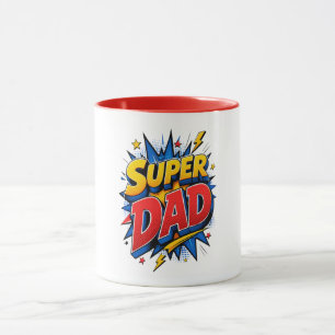 Super Dad Pop Art Burst Mug