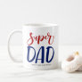 Super Dad | Red and Blue Typography Father's Day Coffee Mug