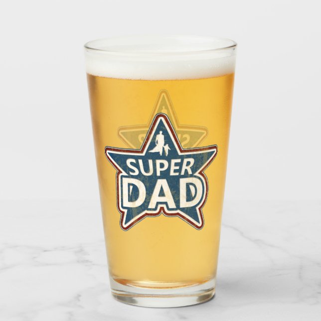 Super Dad Red White and Blue Glass (Front Filled)