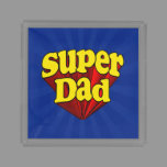 Super Dad Red Yellow Blue Father's Day Superhero Acrylic Tray
