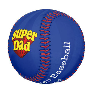 Super Dad Red Yellow Blue Father's Day Superhero Baseball