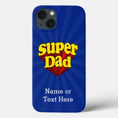Super Dad Red Yellow Blue Fathers Day Superhero iPhone 13 Case