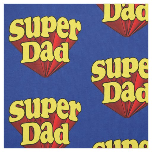 Super Dad Red Yellow Blue Father's Day Superhero Fabric