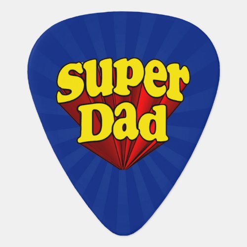 Super Dad Red Yellow Blue Fathers Day Superhero Guitar Pick