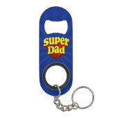 Super Dad Red Yellow Blue Father's Day Superhero Keychain Bottle Opener (Back)