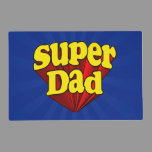 Super Dad Red Yellow Blue Father's Day Superhero Placemat