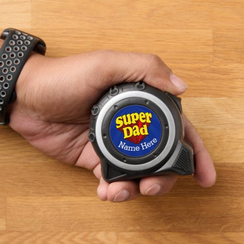 Super Dad Red Yellow Blue Fathers Day Superhero Tape Measure