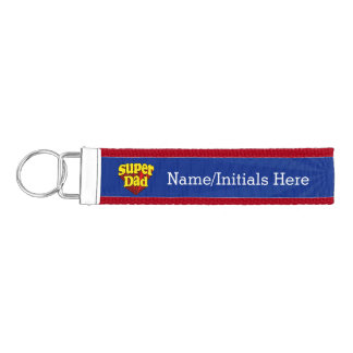 Super Dad Red Yellow Blue Father's Day Superhero Wrist Keychain
