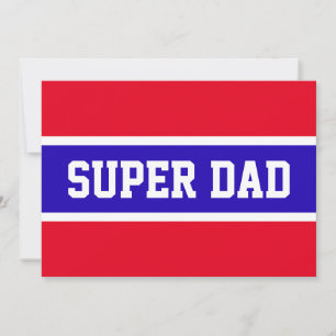 SUPER DAD Sporty Bright Red White Blue Stripes