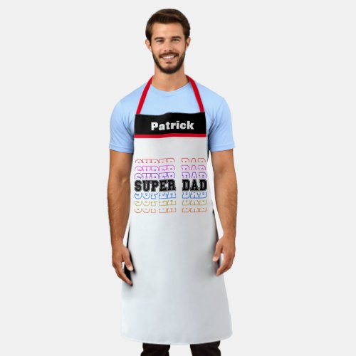 Super Dad Stacked Baker Dad BBQ Chef Apron