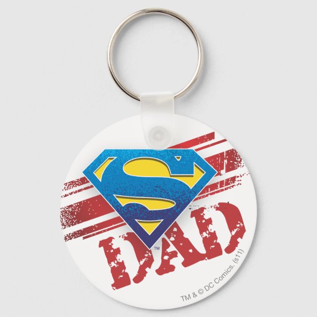 Super Dad Stripes Keychain (Front)