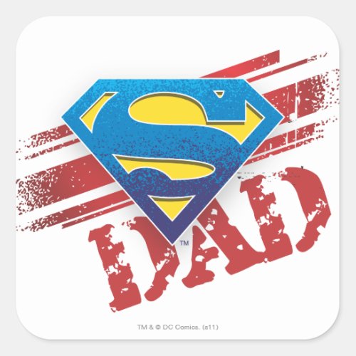 Super Dad Stripes Square Sticker