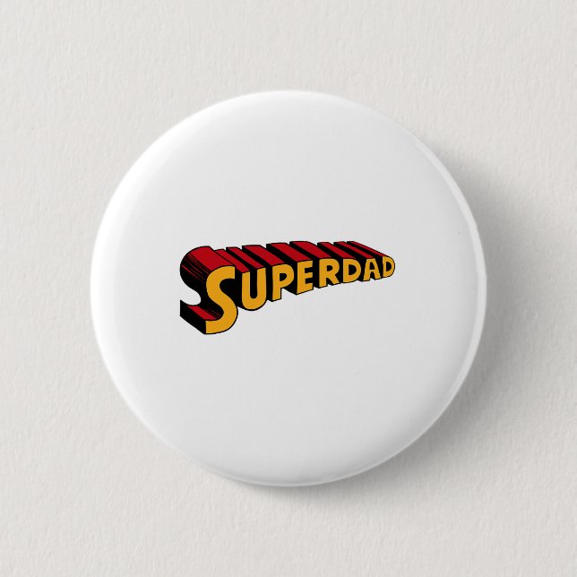 Super Dad Superdad Funny Superhero Dad  Button (Front)