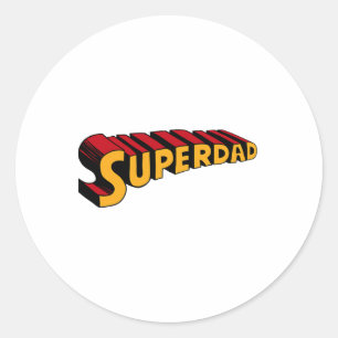Super Dad Superdad Funny Superhero Dad Classic Round Sticker