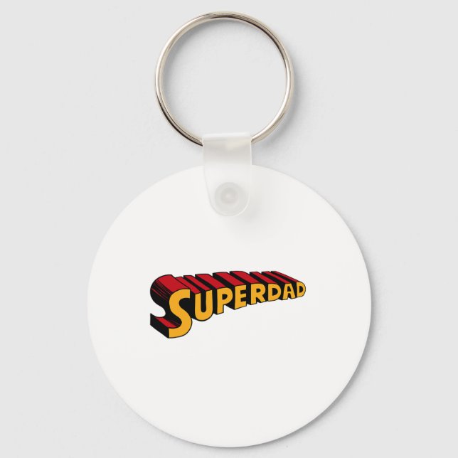Super Dad Superdad Funny Superhero Dad  Keychain (Front)