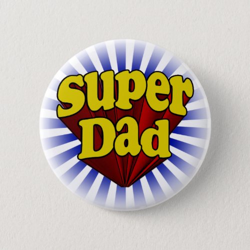 Super Dad Superhero RedYellowBlue Button