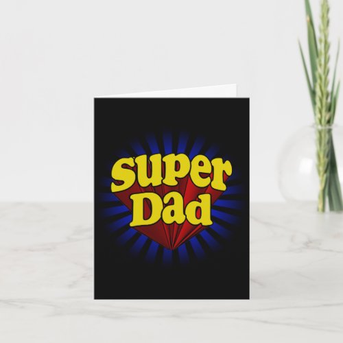 Super Dad Superhero RedYellowBlue Card