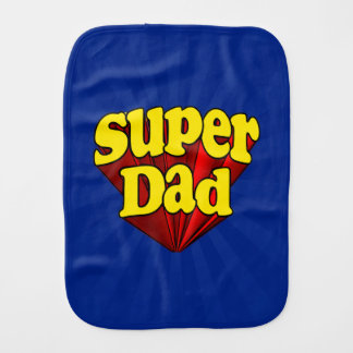 Super Dad, Superhero Red/Yellow/Blue Father's Day Burp Cloth