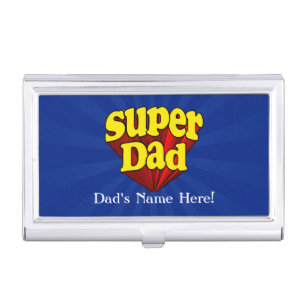 Super Dad, Superhero Red/Yellow/Blue Father's Day Business Card Case