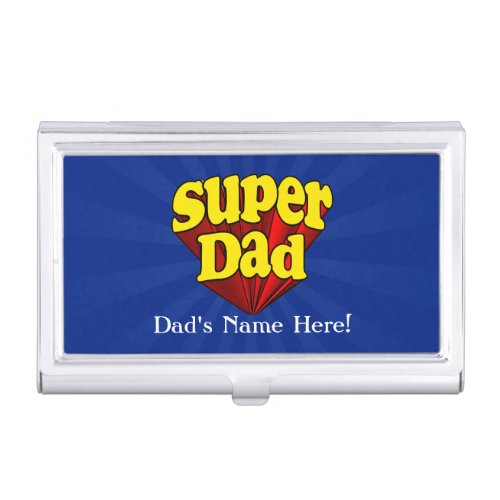 Super Dad Superhero RedYellowBlue Fathers Day Business Card Case