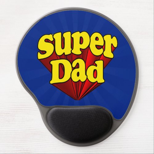Super Dad Superhero RedYellowBlue Fathers Day Gel Mouse Pad